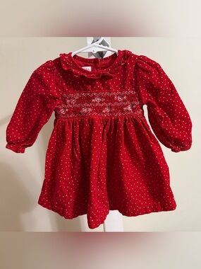 Bonnie Baby Smocked Snowflake Dress
